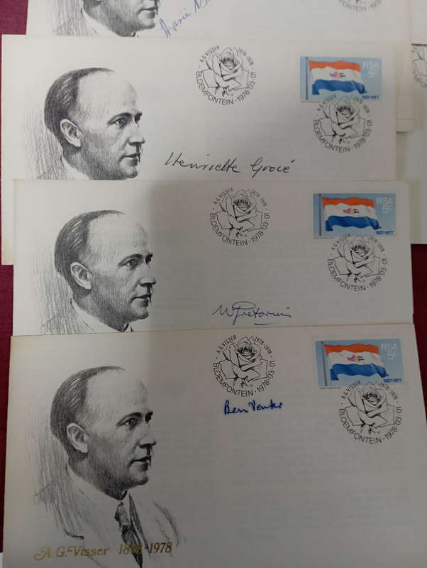 FDC X10  A .G. Visser 1978 signed by South African writers