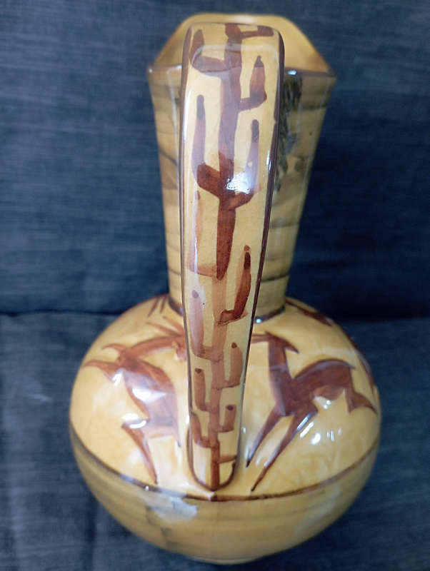 Pitcher /jug vase  handpainted glazed with Antelope motif