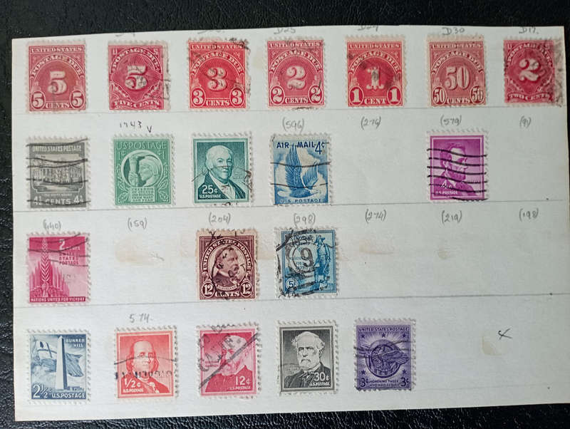 USA stamps x20 hinged on piece
