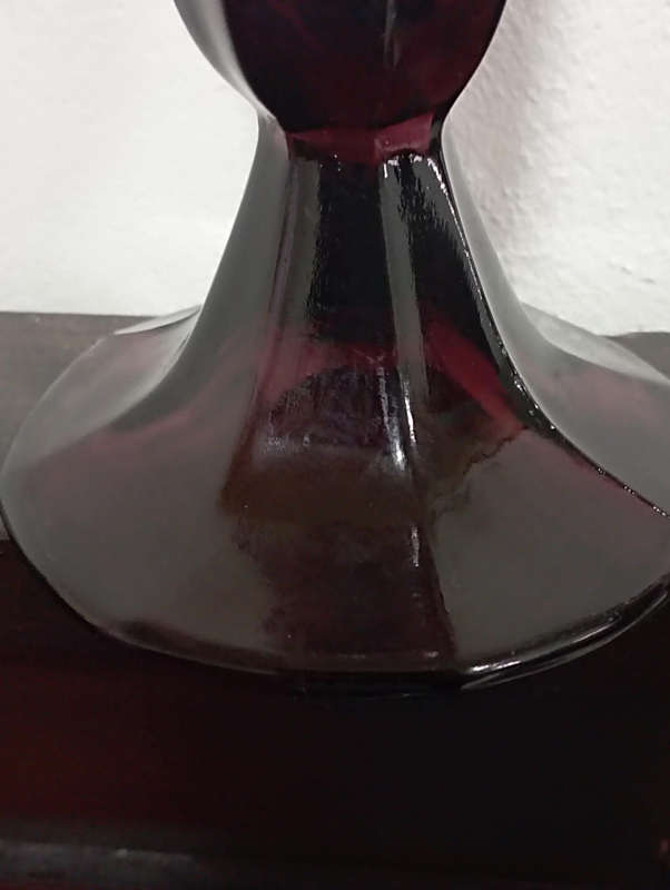 A Vintage pressed glass Flute vase..DarkPurple
