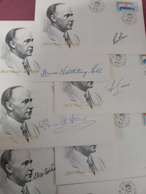 FDC X10  A .G. Visser 1978 signed by South African writers