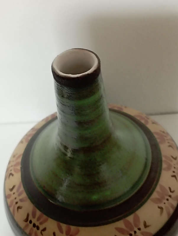 Studio pottery bud vase..with stamp @ base