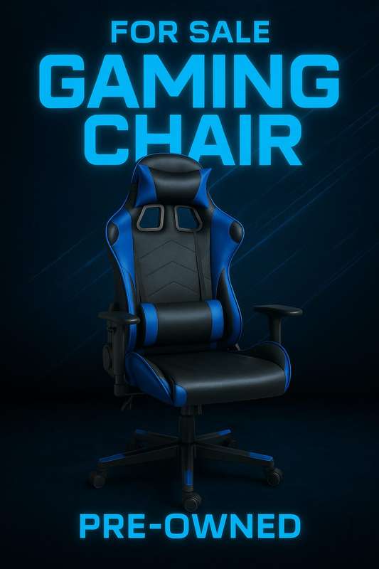Highback Deluxe Gaming Chair AH577  Black & Blue (Pre-owned)