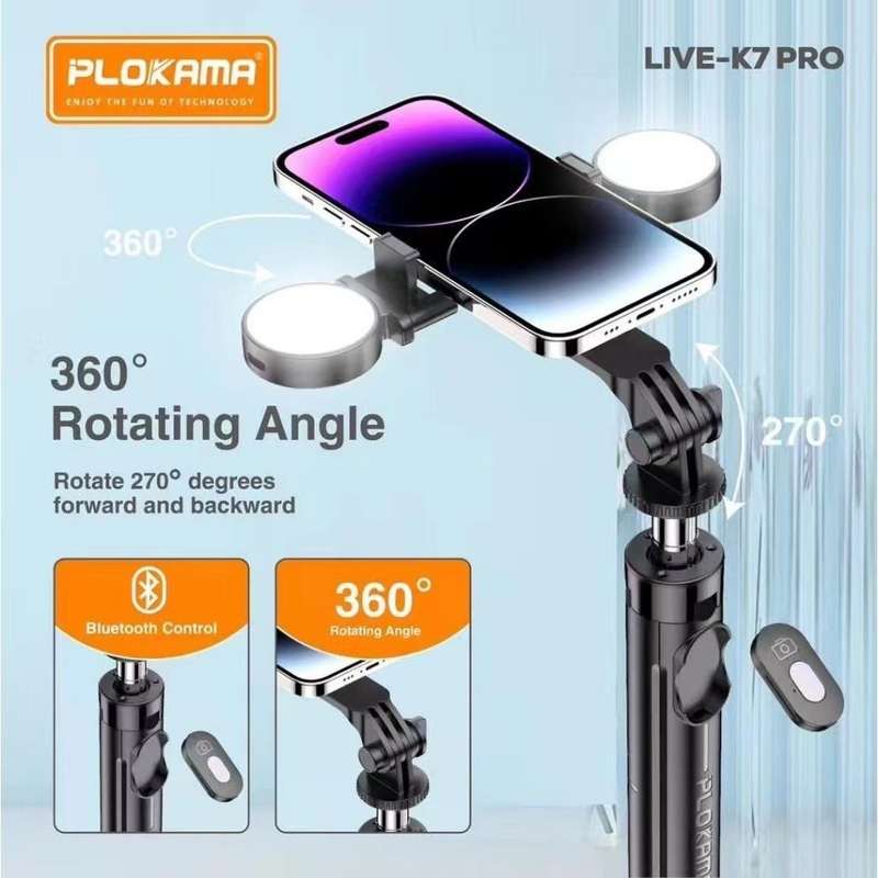 Plokama Live K7 Tripod Selfie Stick (Live Streaming Bracket)