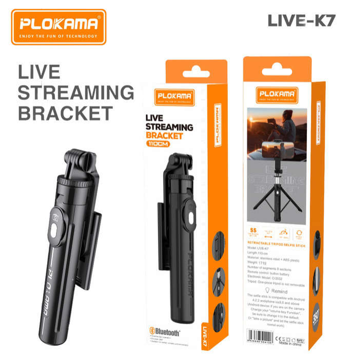 Plokama Live K7 Tripod Selfie Stick (Live Streaming Bracket)