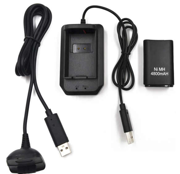3 in 1 Battery Pack/Kit for Xbox 360 Controllers - Black