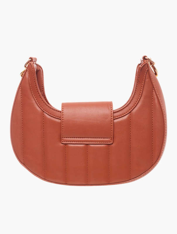 Scotty Bags & co. Saddle Tan The Glamour Baguette With Gold Chain