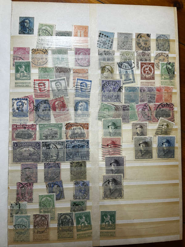 Stamp album. Old Belgium stamps