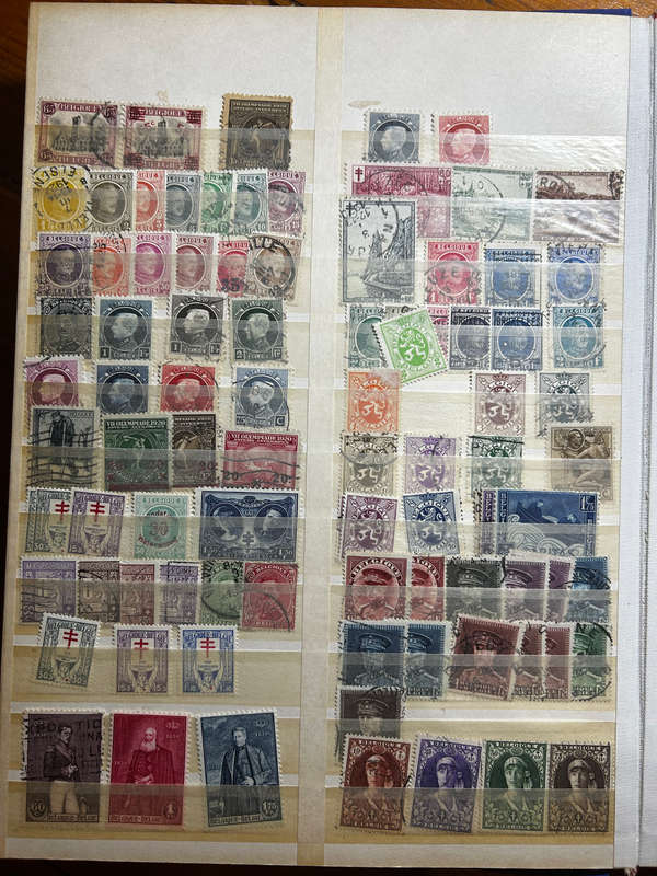 Stamp album. Old Belgium stamps