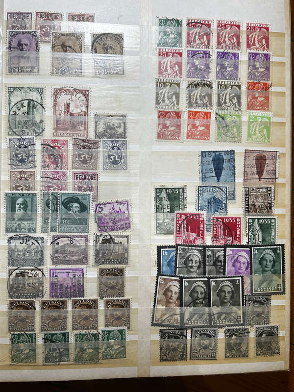 Stamp album. Old Belgium stamps