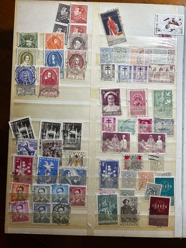 Stamp album. Old Belgium stamps