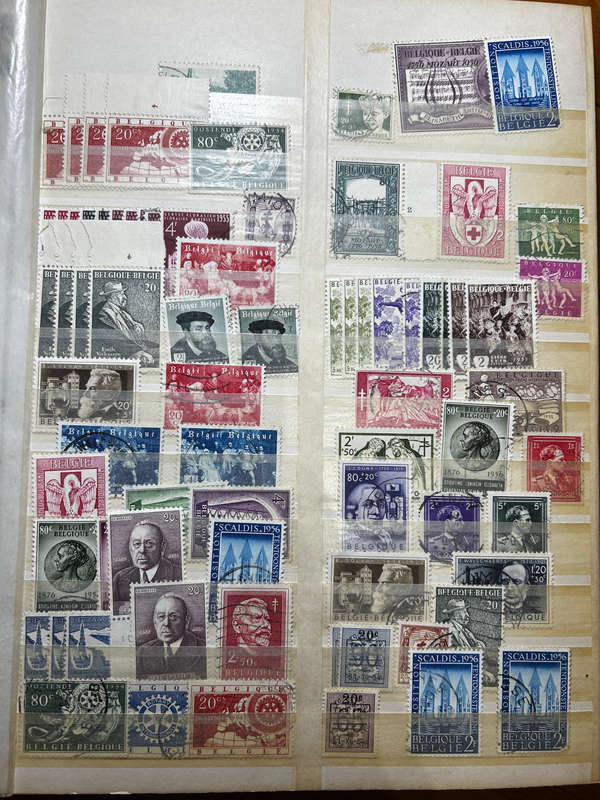 Stamp album. Old Belgium stamps