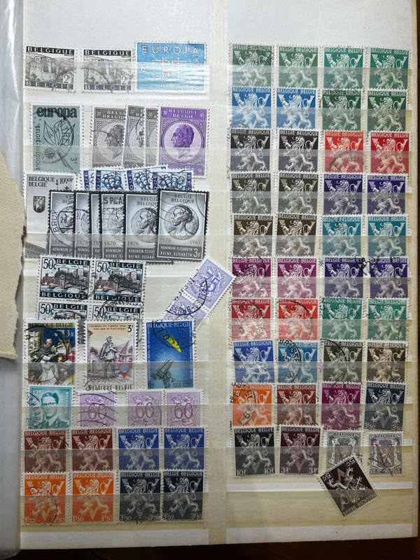 Stamp album. Old Belgium stamps