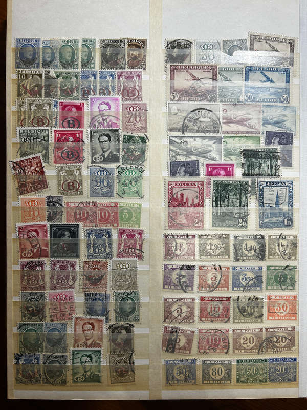 Stamp album. Old Belgium stamps