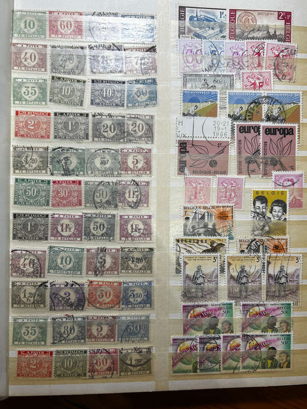 Stamp album. Old Belgium stamps