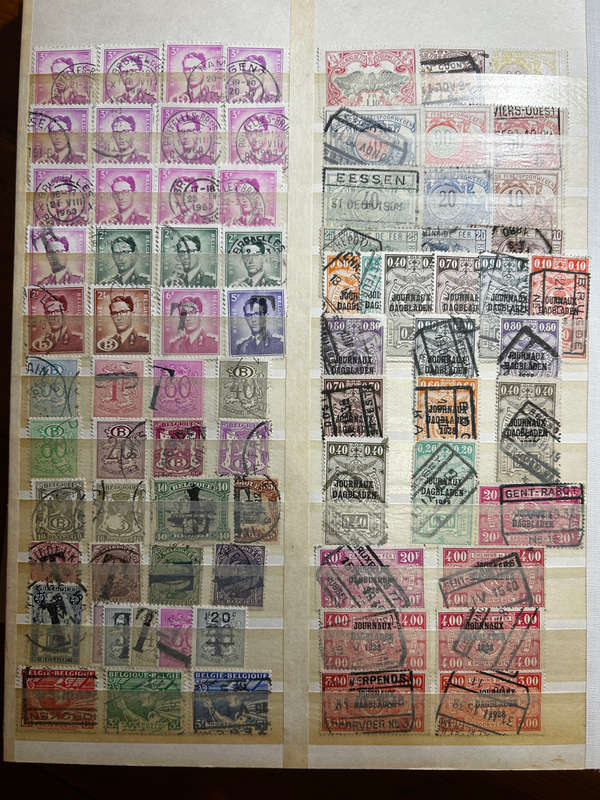 Stamp album. Old Belgium stamps