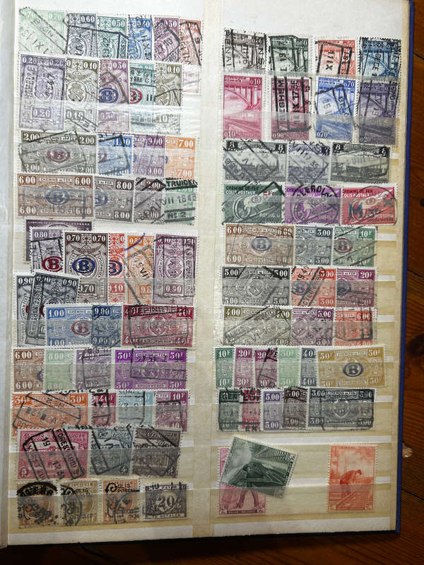 Stamp album. Old Belgium stamps