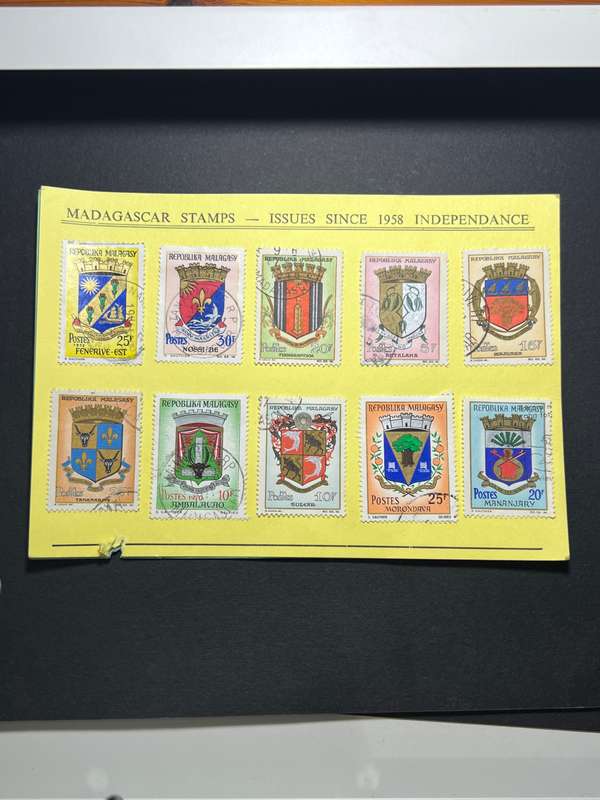 MADAGASCAR , MALAGASY , 1963/65 , COAT OF ARMS , SET OF 7 STAMPS , PERF , USED
