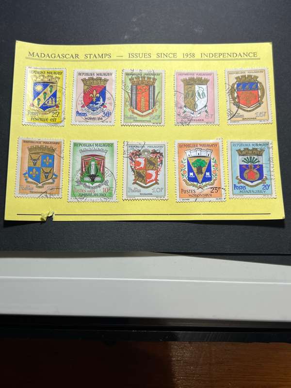 MADAGASCAR , MALAGASY , 1963/65 , COAT OF ARMS , SET OF 7 STAMPS , PERF , USED
