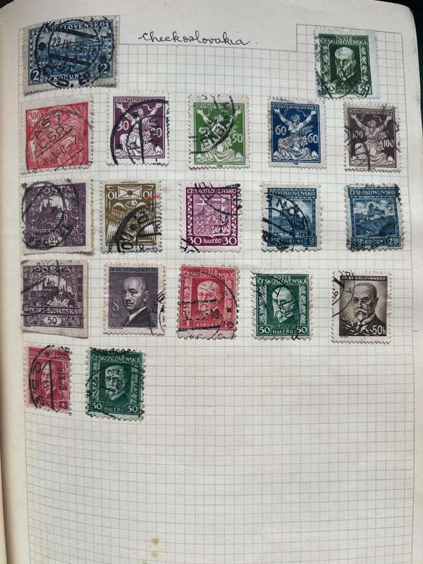 Worldwide Vintage Stamp Album   Countries Including Great Britain, Canada, Germany, France and more