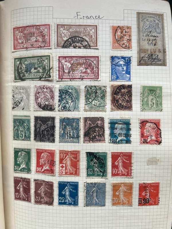 Worldwide Vintage Stamp Album   Countries Including Great Britain, Canada, Germany, France and more