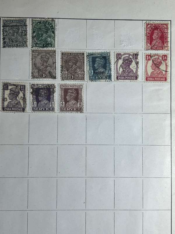 India stamp collection - BrithishRaj, princely states and independence Era