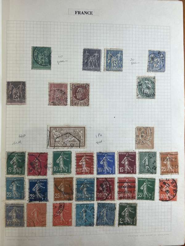 Worldwide Stamp Collection Album - 200+ hinged and used stamps. relatively full