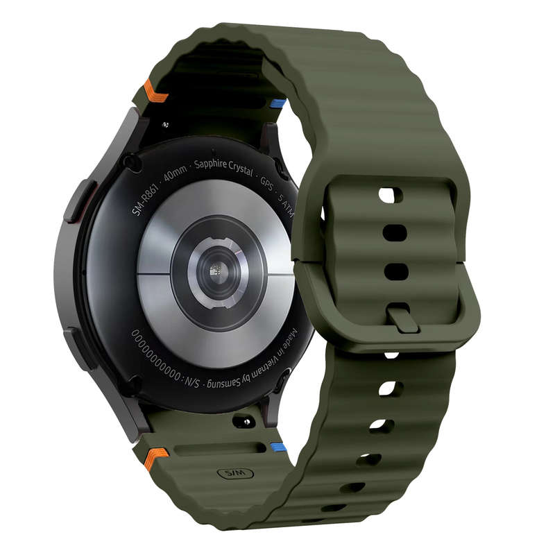 Sporty Silicone Samsung Galaxy Watch Straps (Green, Galaxy 7 40mm 44mm)