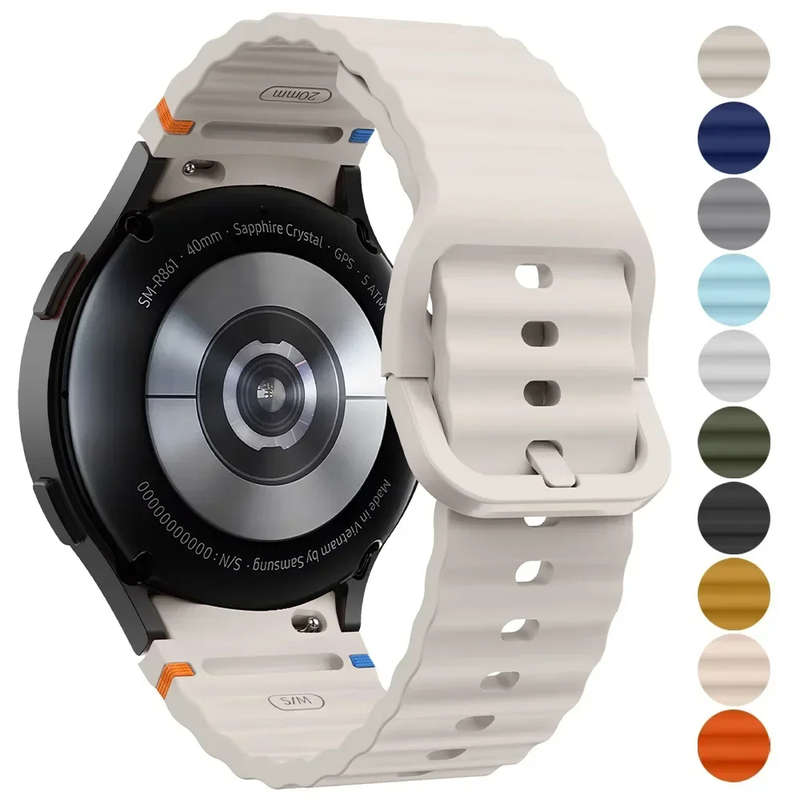 Sporty Silicone Samsung Galaxy Watch Straps (Olive, Galaxy 7 40mm 44mm)