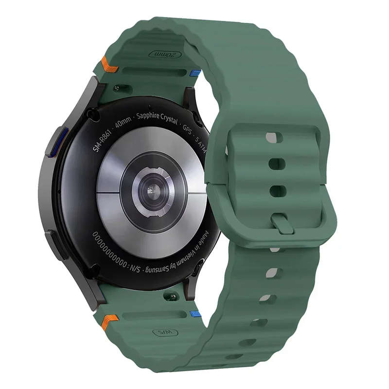 Sporty Silicone Samsung Galaxy Watch Straps (Olive, Galaxy 7 40mm 44mm)