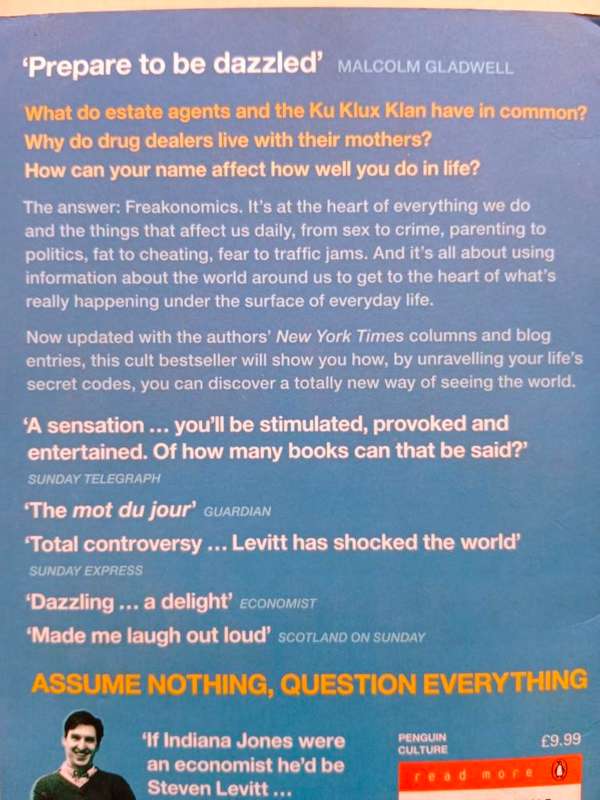 Freakonomics, Levitt and Dubner