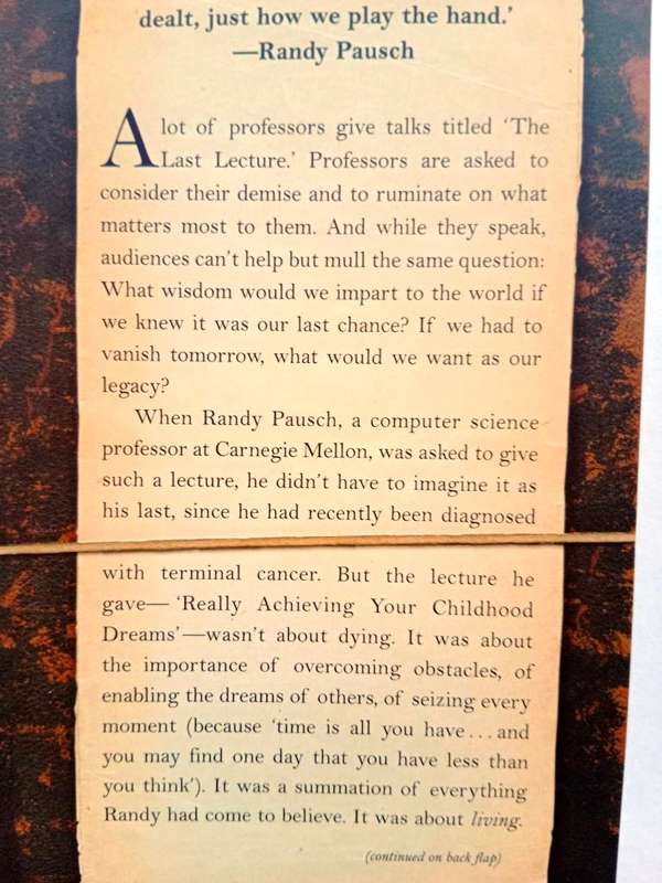 The Last Lecture, Randy Pausch