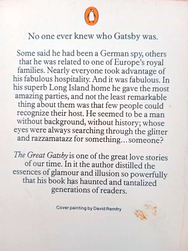 The Great Gatsby, F. Scott Fitzgerald