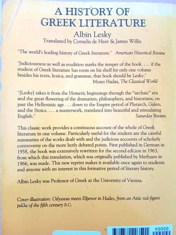 A History of Greek Literature, Albin Lesky