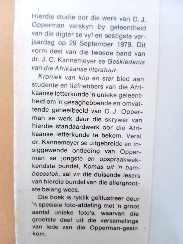 Kroniek van klip en ster, J.C. Kannemeyer