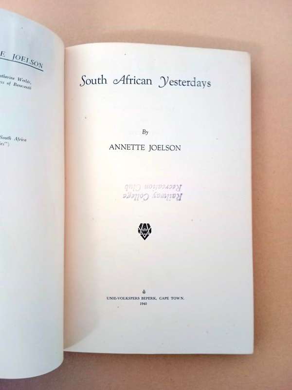 South African Yesterdays, Annette Joelson