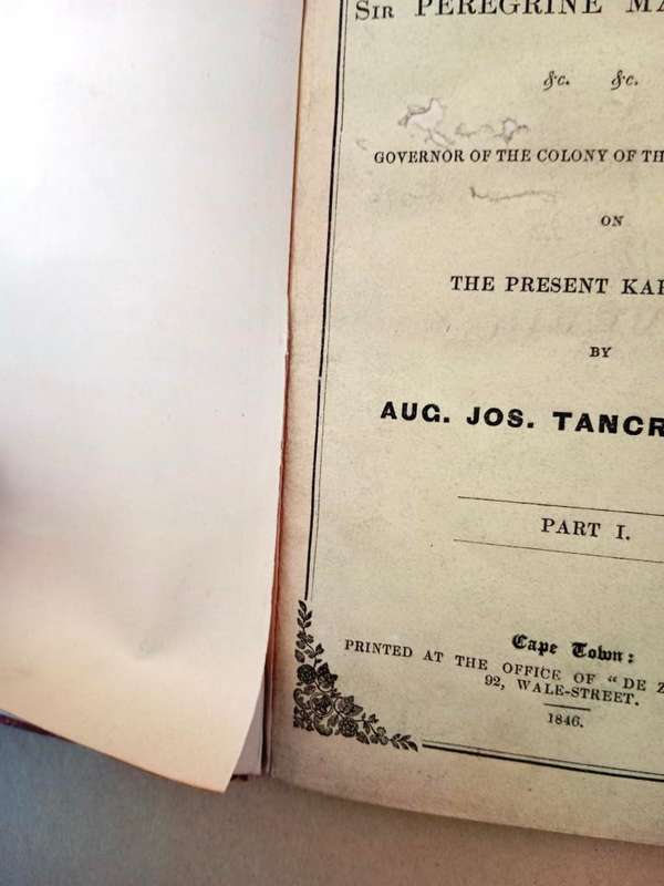 Letters to Sir Peregrine Maitland, by Aug. Jos. Tancred, Part 1 (1846)