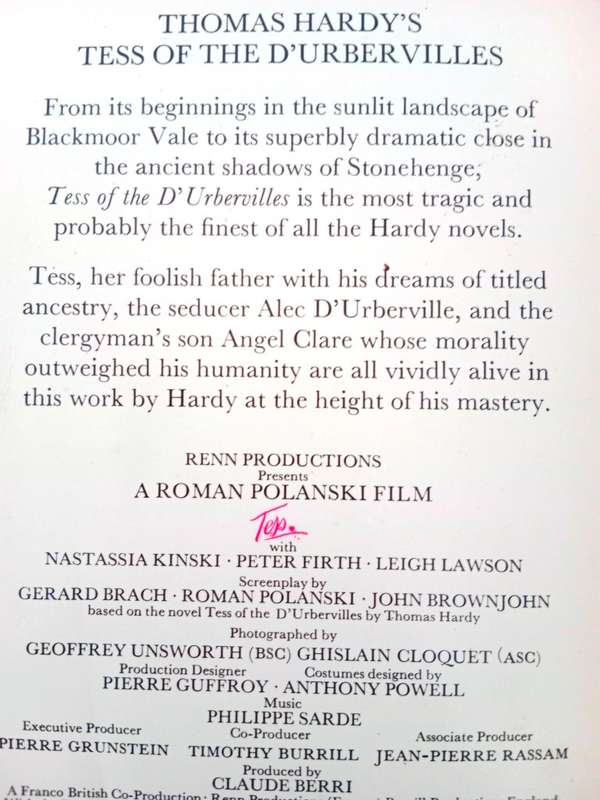 Tess of the D'Urbervilles, Thomas Hardy