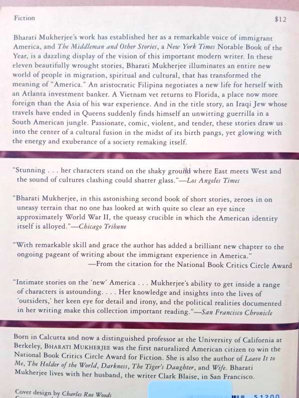 The Middleman and other Stories, Bharati Mukherjee