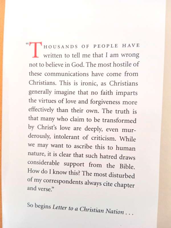 Letter to a Christian Nation, Sam Harris