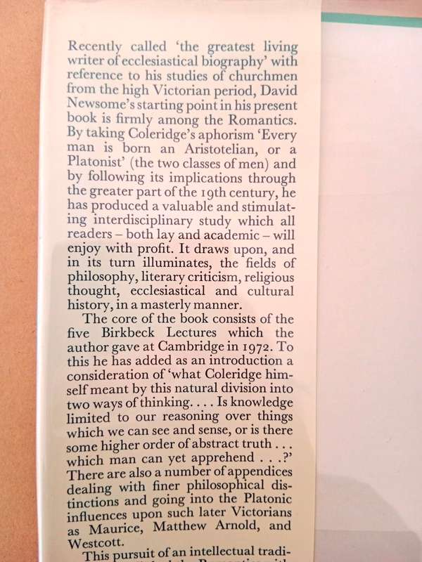 Two Classes of Men - Platonism and English Romantic Thought, David Newsome