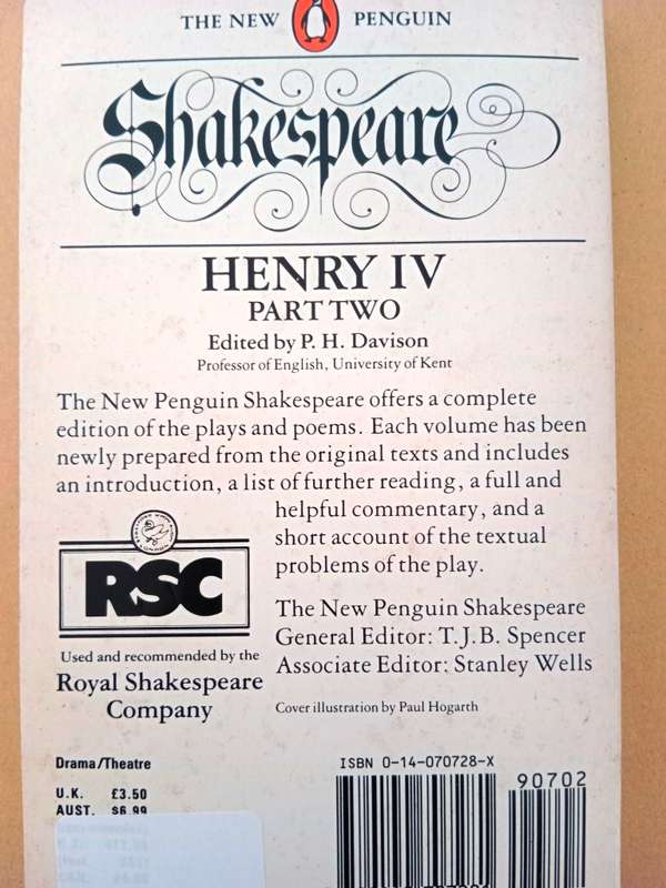 Henry IV, part two, William Shakespeare