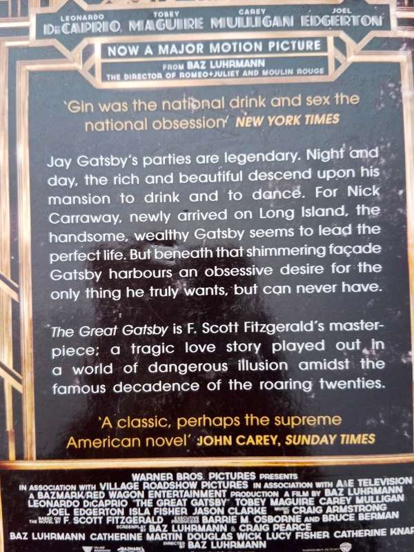 The Great Gatsby, F. Scott Fitzgerald