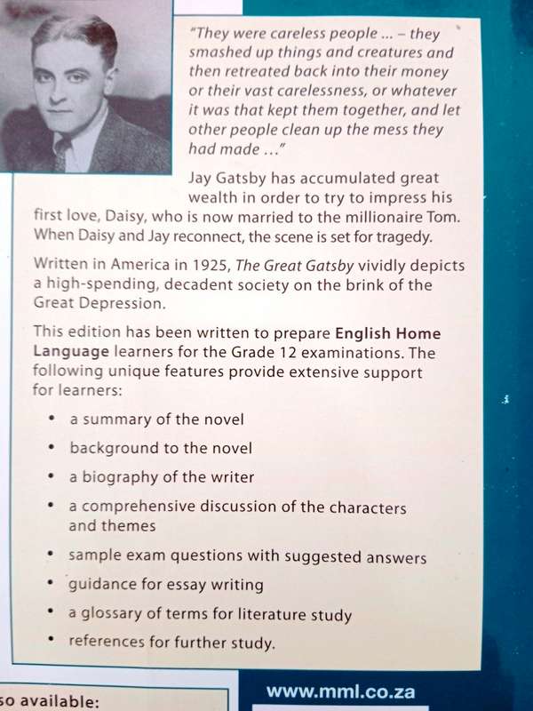 The Great Gatsby, F. Scott Fitzgerald [novel and study notes]
