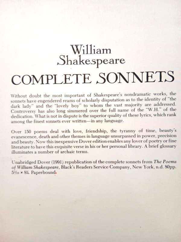 Complete Sonnets, William Shakespeare