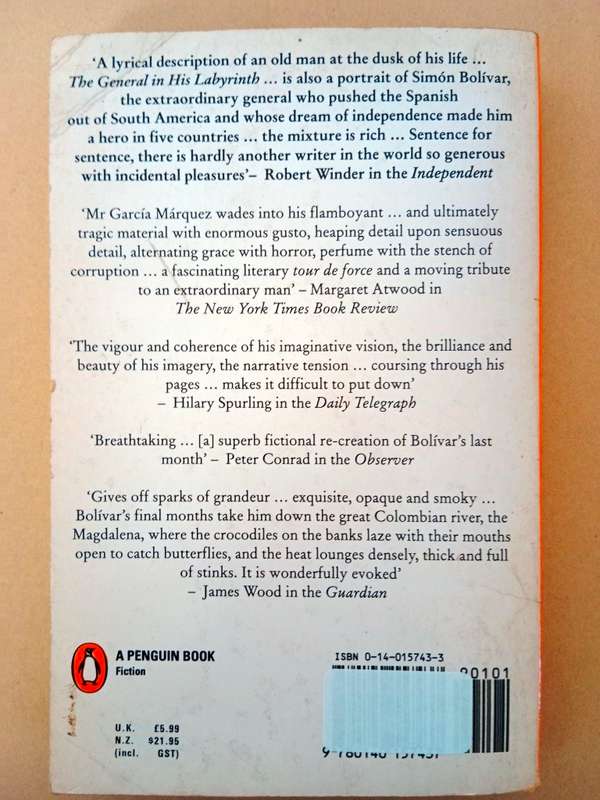 The General in His Labyrinth, Gabriel García Márquez
