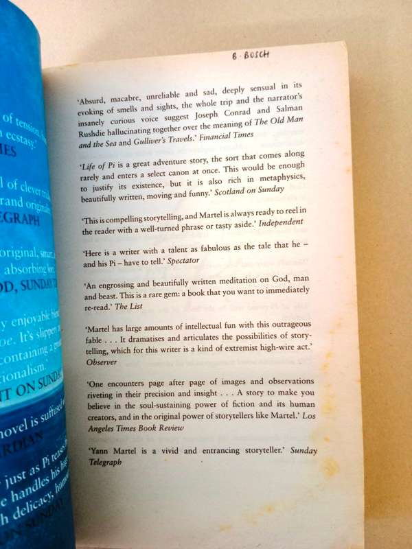 Life of Pi, Yann Martel