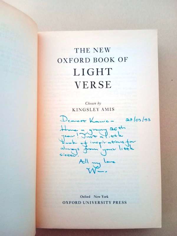 The New Oxford Book of Light Verse, chosen by Kingsley Amis