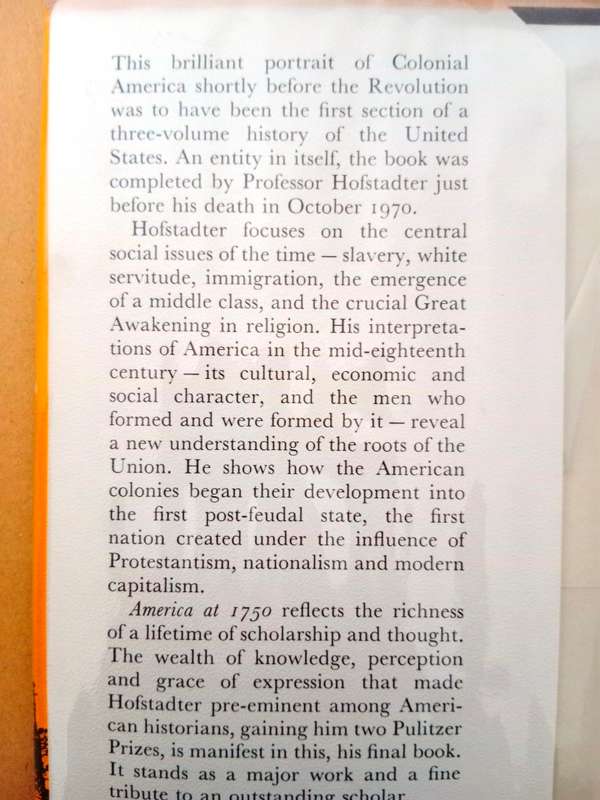 America at 1750 - A Social Portrait, Richard Hofstadter