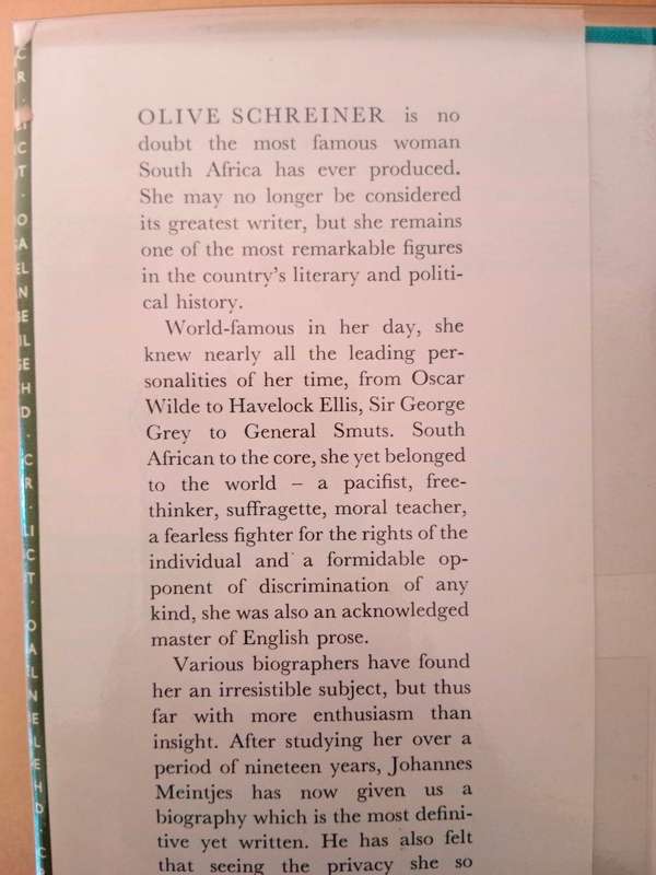 Olive Schreiner - A Portrait of a South African Woman, Johannes Meintjes